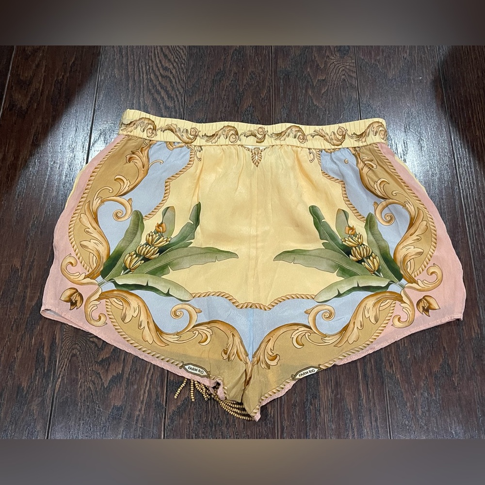 FARM Rio Yellow Floral Scallop-Trim Shorts - Picture 2 of 11